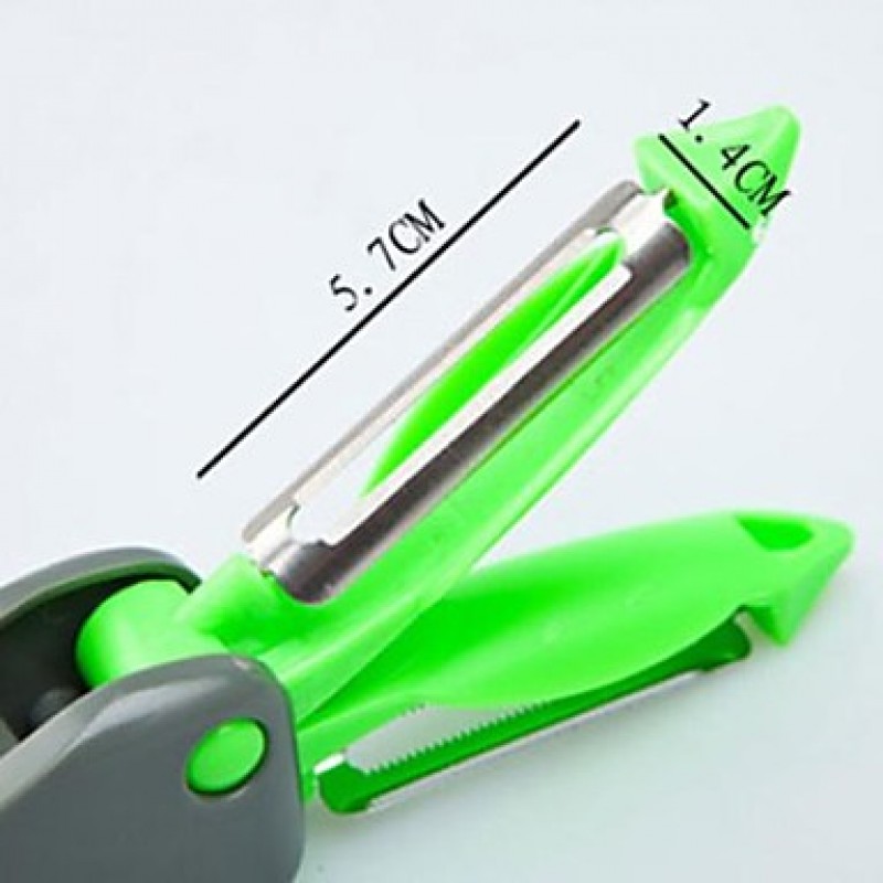 Double Blades Unfoldable Peeler for Multifunctions, Assorted Green and Grey Color