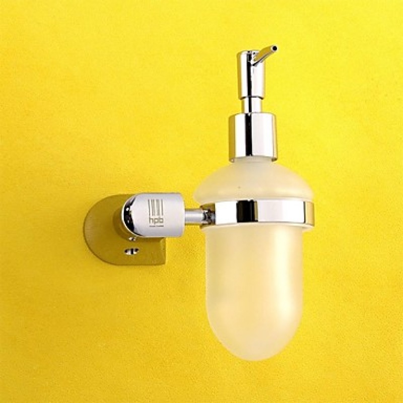  ,Soap Dispenser Chrome Wall Mounted 12*10.8*18.3cm(4.7*4.3*7.2 inch) Brass / Glass Contemporary